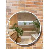 Espelho Redondo Grande C  Moldura Preta Banheiro Lavabo 60cm