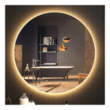 Espelho Redondo Iluminado Com Led Quente Neutro 60cm 110v/220v Sem Moldura Woodglass