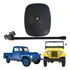 Espelho Retangular E Braço Retrovisor Preto Jeep Ford Willys