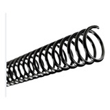 Espiral Para Caderno 07mm Preto Com 100un  Para 25 Fls