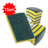 Esponja 3m Scotch Brite Dupla Face De Espuma De Poliuretano Verde escuro Pacote X 15