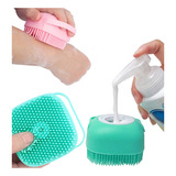 Esponja De Silicone P  Banho Massageador Dispenser Shampoo