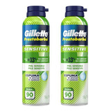 Espuma De Barbear Gillette Prestobarba 150g Sensivel kit 2un