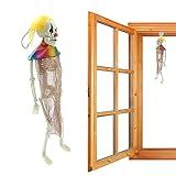 Esqueleto Decoração De Halloween   Estátua Humana De Esqueleto Móvel De 40 Cm 2023 Esqueleto Realista Estátua Humana Adereço De Cemitério Para Casa Assombrada Externa Kumprohu