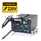 Estação De Retrabalho Smd Antiestática Yihua 850ad Com Ajuste De Ar E Temperatura 220v  Ideal Para Soldagem De Componentes   Marca Lorben