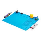 Estação De Trabalho Manta Azul Magnética Antiestática Silicone P Manutenção Bancada 320x230mm