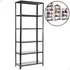 Estante 6 Prateleiras De Aço Livros Ferramentas Quarto Cor Preto Reforçada Marca Cozinha Gourmet Original