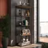 Estante Retro: Livreiro Em Metal E Madeira C/ Estilo Vintage Cor Lamina Com Preto