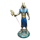 Estatua Anubis Dourado E Azul Mod 01 Studio Orion