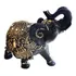 Estátua De Elefante Indiano Preto E Dourado Resina 18,5cm