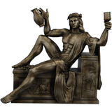 Estátua Dionísio Sentado - Deus Do Vinho