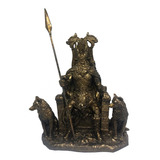 Estatua Estatueta Deus Odin Nordico Celta Vikings Wicca 22cm