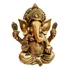 Estátua Ganesha Híndu Sorte Prosperidade Sabedoria Resina Cor Dourado