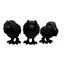 Estatua Trio Corvos Sabedoria Exclusivo Wiccaa 8cm