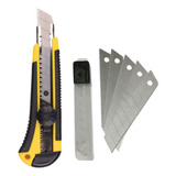 Estilete Profissional Com Trava Giratória 18mm 10 Lâminas 