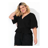 Estilosa Blusa Feminina Plus