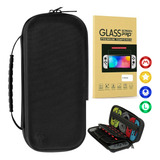 Estojo Bag Rígido Nintendo Switch Película Vidro Oled Grip