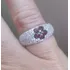 Estonteante Anel Pave De Rubis E Diamantes Em Ouro Branco