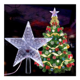 Estrela Ponteira 10 Led 14 5cm Enfeite Árvore Natal Bivolt Cor Branco