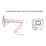 Estrutura Para Basquete Pé Direito Com Tabela Aro E Rede