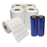 Etiqueta 34x23 3 Colunas Bopp   4 Rolos   2 Ribbon Resina