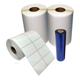 Etiqueta 50x40 2 Colunas Bopp   2 Rolos   1 Ribbon Resina