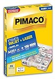Etiqueta Adesiva Pimaco  Ink Jet Laser A4  A4351  Branca  21 2x38 2mm  Envelope Com 100 Fls 6500 Etiquetas  874991