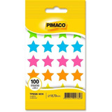 Etiqueta Adesivo Stick Estrela Neon 18mm C/ 100 Pimaco Cor Colorido