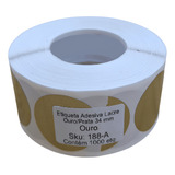 Etiqueta Bolinha Dourada 34mm