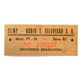 Etiqueta Identificacao Radios Antigos