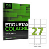 Etiqueta Impressora A4 31 X 63 5 Mm 100 Fls Ca4355 Colacril Cor Branco