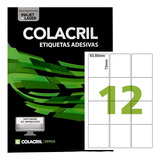 Etiqueta Impressora A4 63 5 X 72mm 100 Fls Ca4364 Colacril Cor Branco