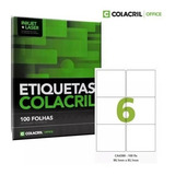 Etiqueta Impressora A4 99 1 X 93 1mm 100 Fls Ca4366 Colacril Cor Branco