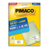Etiqueta Pimaco A4255 Laser inkjet 31 0x63 5 25 Folhas
