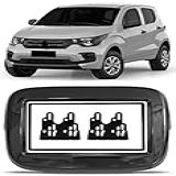 Expex Moldura De Painel 2 Din 7 Polegadas Fiat Mobi Para Cd Dvd 2 Dins - Preto Brilhante