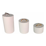Expositor De Anel 3 Anéis - Trio Branco Cilindro Tubo