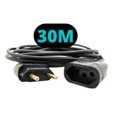 Extensão Elétrica Cabo Pp Reforçada 2x1mm Rolo C/ 30 Metros Cor Preto 127v/220v