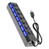 Extensão Hub Régua 7 Portas Usb 2.0 7 Portas Pc Hd Externo Pendrive