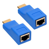 Extensor Hdmi 3d 30 Metros Via 1 Cabo De Rede Rj45 Cat5e/6