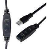 Extensor Usb 3.0 Ativo Repetidor A Macho X A Fêmea 15 Metros Cor Preto