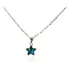 F Colar Fino De Cristal Swarovski Com Estrela Azul