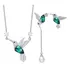 F Conjunto Colar E Brincos Beija Flor Cristal Prata S925