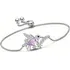 F Conjunto Colar E Brincos Beija Flor Cristal Prata S925