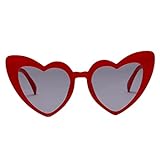 F Fityle óculos De Sol Em Formato De Coração Para Verão Moderno Uv400 óculos De Sol Para Festa - Vermelho, 155 X 145 X 70 Mm