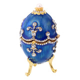 Fabergé Ovo Azul Páscoa Russia Estatueta Anel