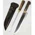 Faca E Chaira Formiga 25cm Cabo Madeira Aço Carbono 1070