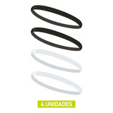 Faixa De Cabelo Com Silicone 4 Un Preta E Branca   Sportbr