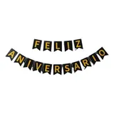 Faixa Feliz Aniversario Glitter