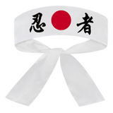 Faixa Japonesa Hachimaki Para Sushiman Ninja   Branco