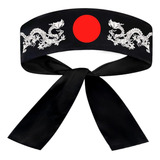 Faixa Japonesa Hachimaki Sushiman Ryuu Dragão Preto